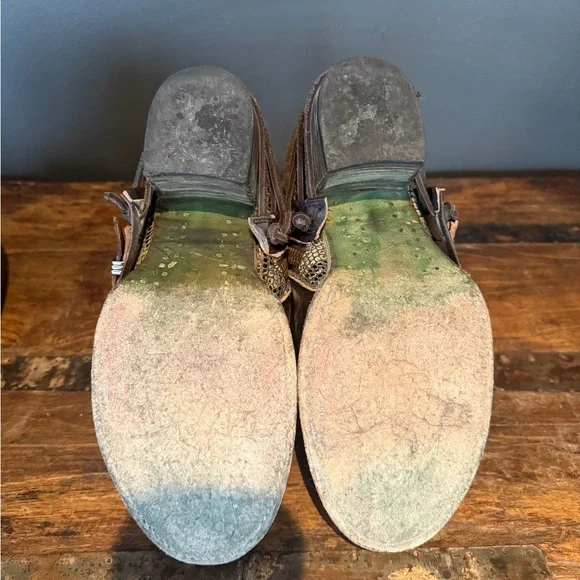 Freebird Crue Leather Ankle Boots with Straps, Sz 8 - Picture 7 of 7